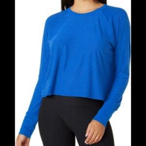 Women’s Beyond Yoga Daydreamer Pullover Shirt Azure Blue Heather size XS